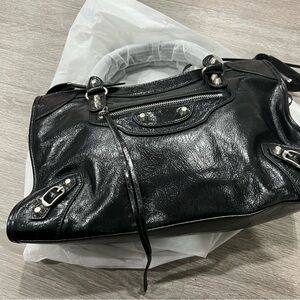 Black Leather Women's Bag city bag motorcycle bag